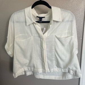 Cropped linen blouse